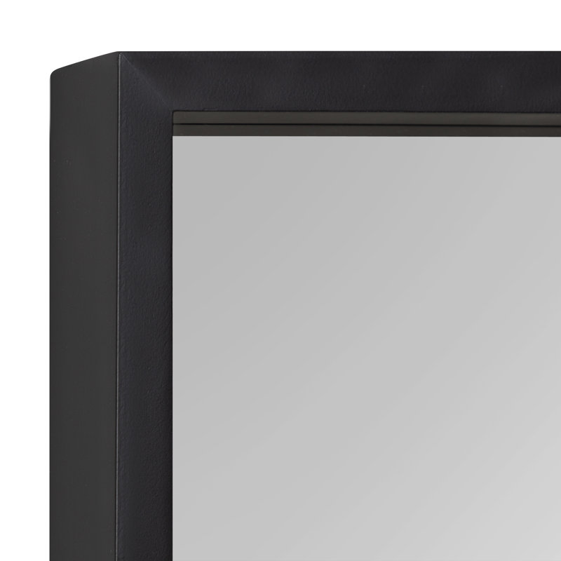 Travis Engineered Wood Mirror, 48X16, Black