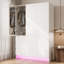 Armoire 71,1 "avec 3 tiroirs et 3 lumières à DEL, armoire de rangement grande capacité avec miroir et tringle pour chambre à coucher-131634755