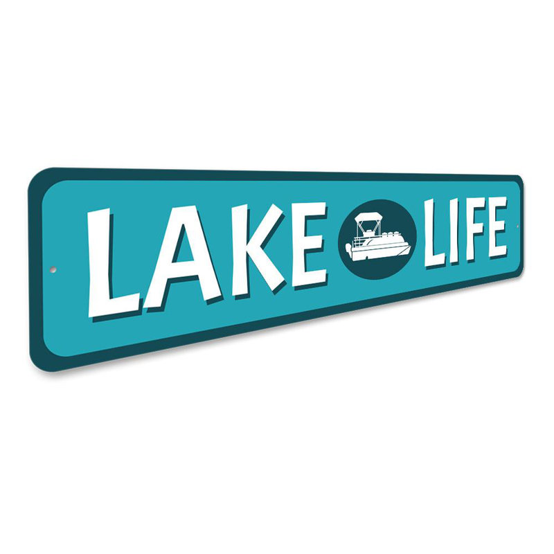 Enseigne en aluminium Lake Life, H 6 po x l 24 po x P 0,06 po