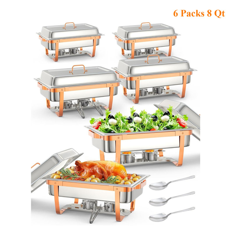 Ensemble de 6 réchauds 8 pte pour ensemble de buffet