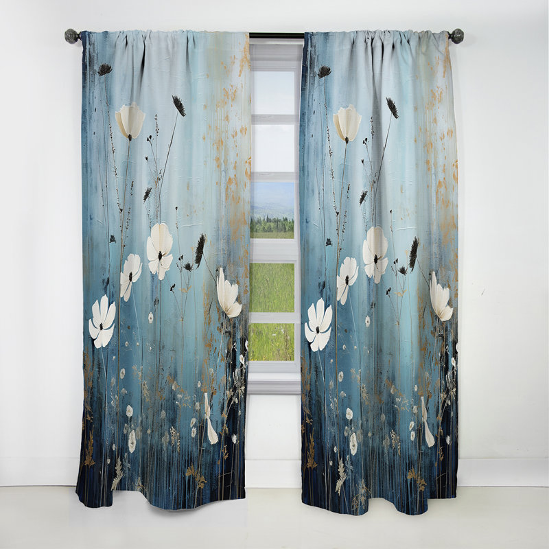 Boswick - Rideau Wildflowers - Rideau occultant à motif floral - 1 panneau, L 52 po x L 63 po