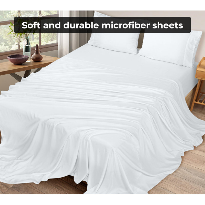 Royale Linens 6 Pack Bulk Set | Top Sheets | Soft Microfiber | Wrinkle & Stain Resistant | for Hotel MasTable Hospital Dorm | Sold Separately