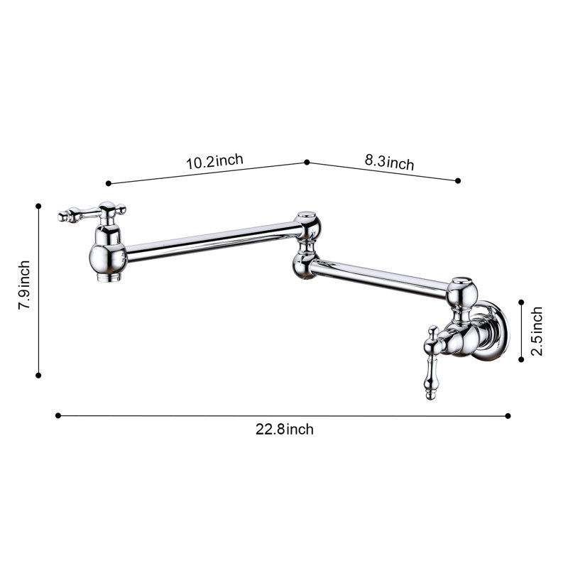 Robinet remplisseur mural, Chrome, 4