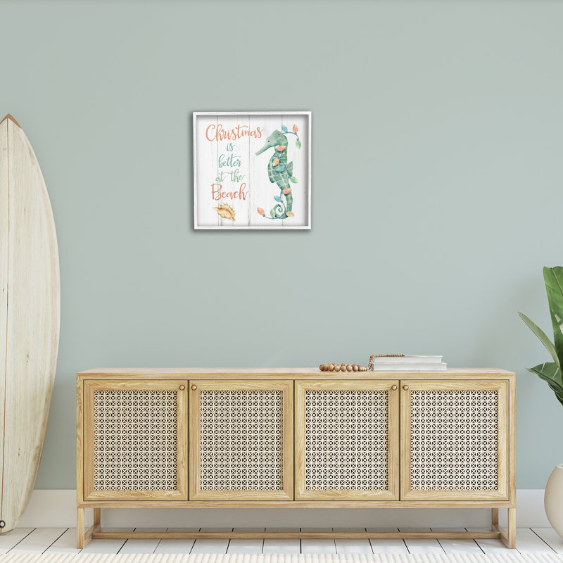 «Christmas Better At Beach», estampe numérique encadrée par Deane Beesley, H 24 po x l 24 po
