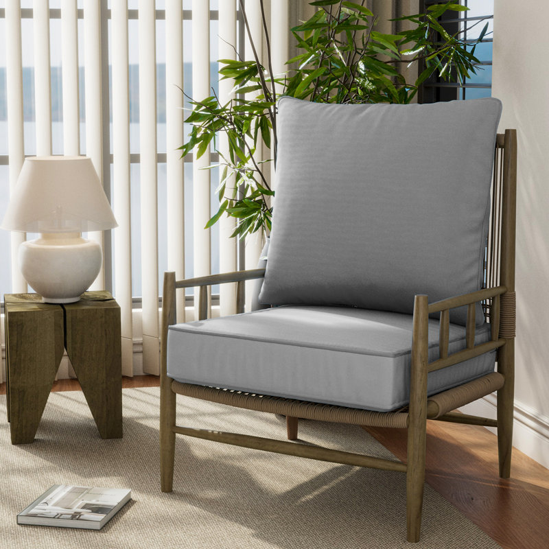 24" X 24" X 6" Outdoor Deep Seat Cushions Set - 2, 2, Light Gray