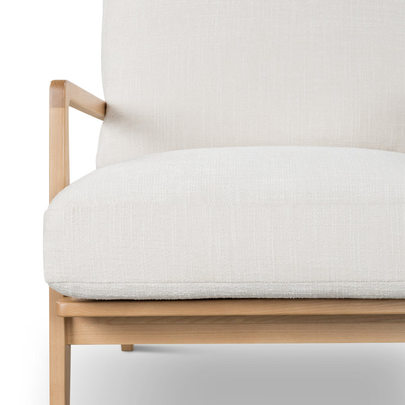 Lucas Accent Chair In Crosshatch Cream, Crosshatch Cream/Oak