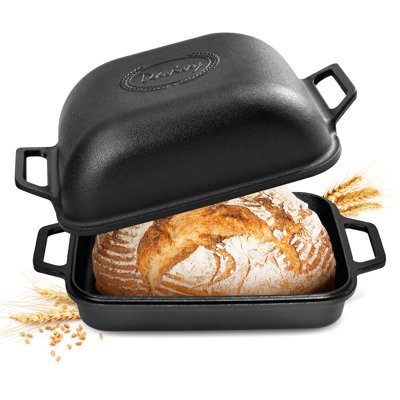 Cocotte en fonte pré-assaisonnée 9 pte Davivy avec couvercle pour moule à pain grande capacité