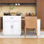 83" Kitchen Island Set with Extendable Dining Table, Power Outlets and Storage Cabinet-289383537