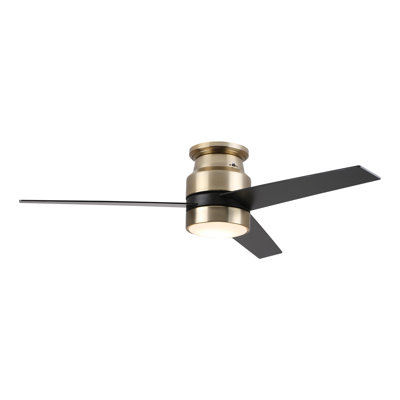 52" Betzi 3 - Blade LED Smart DC Ceiling Fan with Wall Control and Light Kit Included
