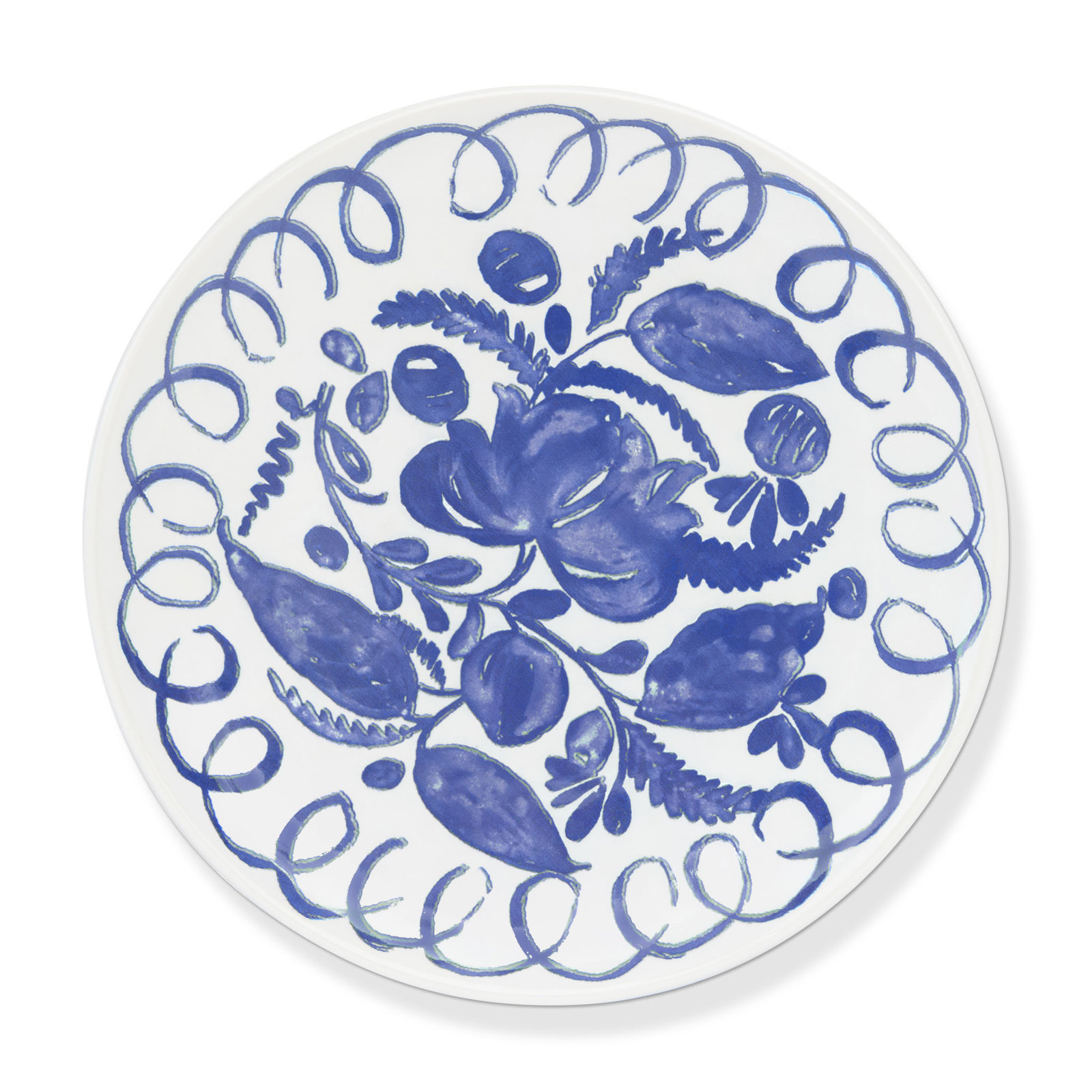 9" Salad Plate, White/Blue