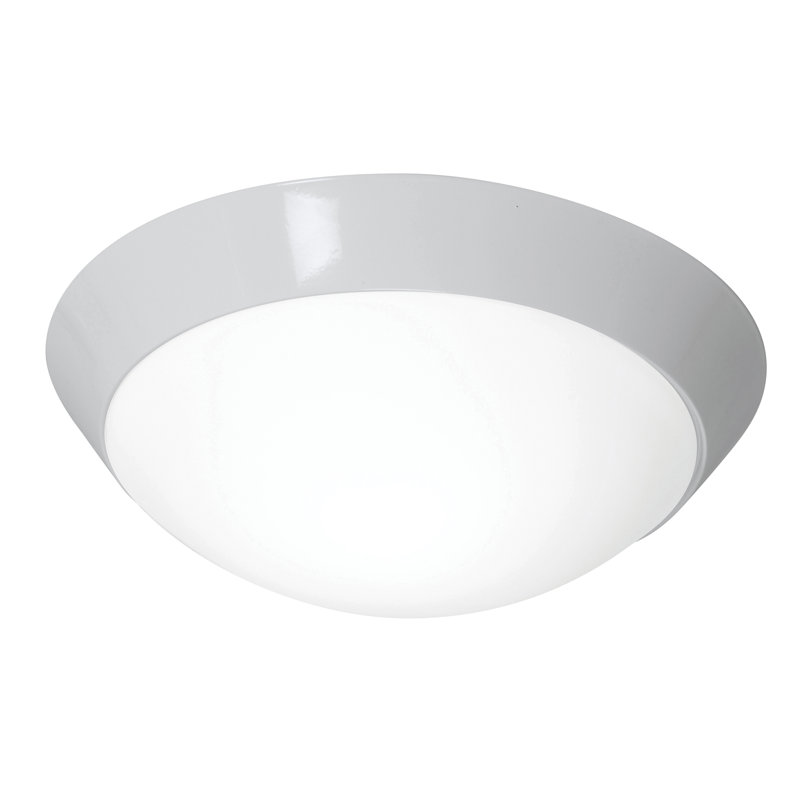 Capp Glass Flush Mount, White, 5" H x 15" W x 15" D