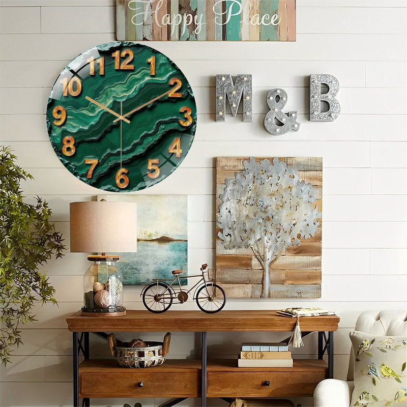 Horloge murale 12 po Malachite