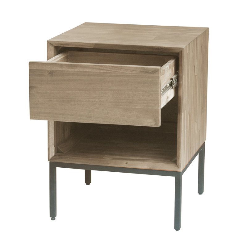Varela 1-Drawer Nightstand with Storage, Drifted Sand