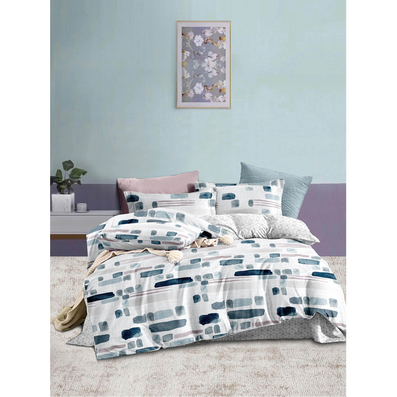  Ensemble de housse de couette 100% microfibre jacquard - 3 pièces très grand (comprend: 1 housse de couette 118 po x 97 po et deux taies décoratives 20 po x 36 po)