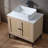 30" Modern Vessel Modern Rattan Plaited  Doors Bathroom Vanity Set (with Ceramic Sink)