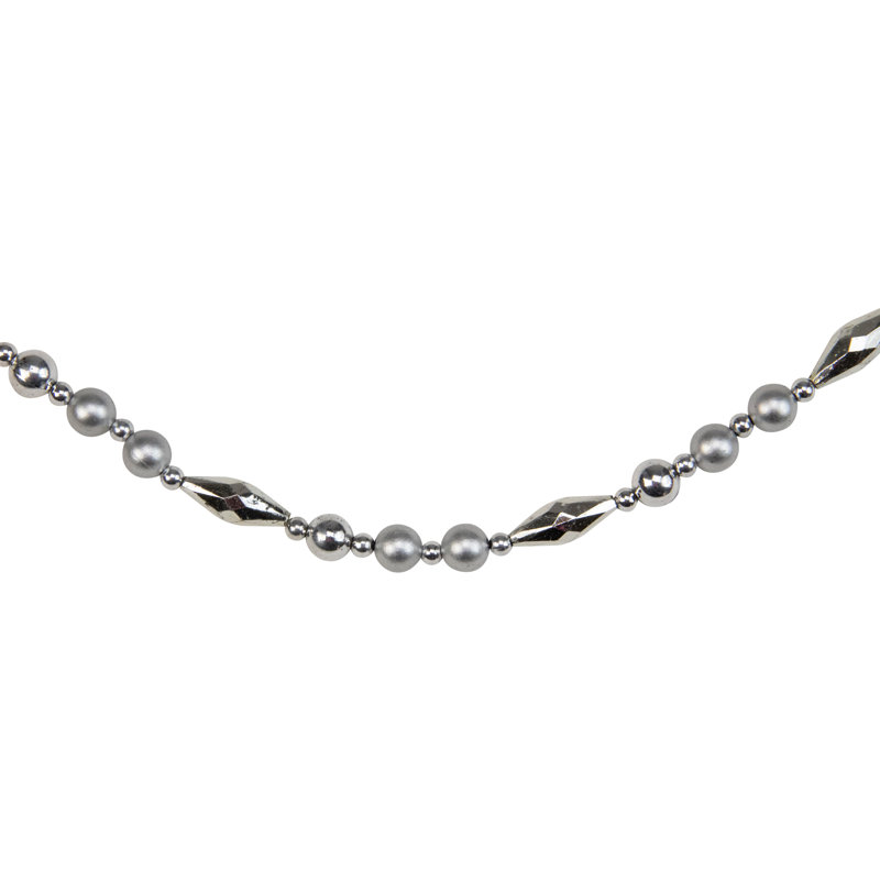 Guirlande de Noël 9 pi x 0,5 po incassable, Argent/Gris