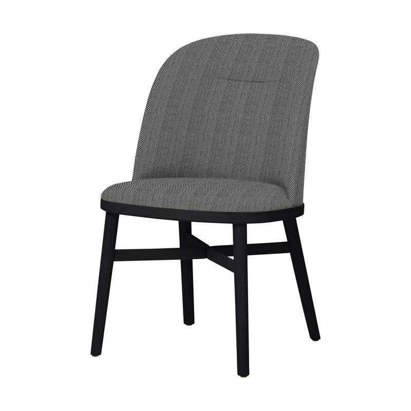 Bund Upholstered Dining Chair, Onyx Oak, Steelcut Trio 124