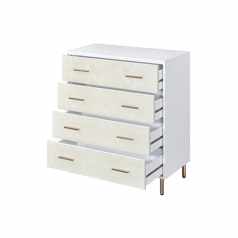 Mabeline Accent Chest, Champagne/White