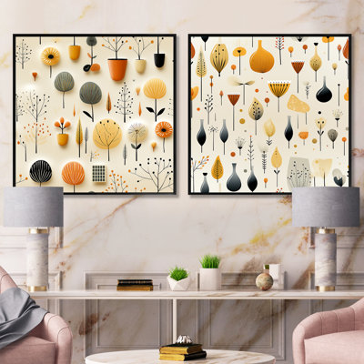 Hardiman - Ensemble de 2 collages carrés à formes abstraites