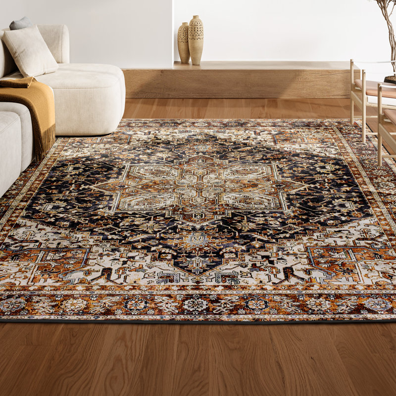 Tapis noir / terra Chapell, Rectangle 7 pi 10 po x 10 pi