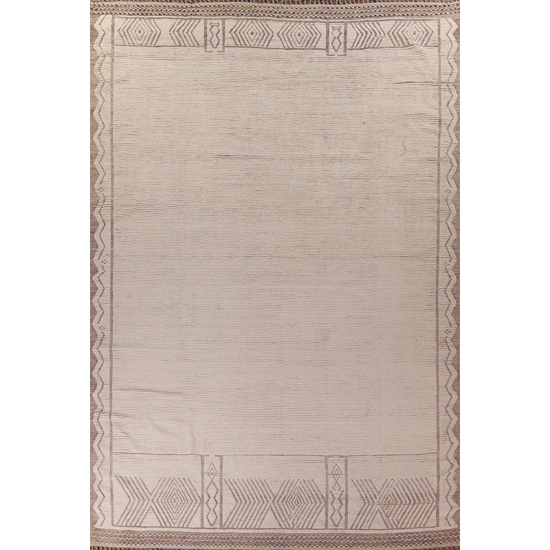Ivory Handmade Moroccan Oriental Large Rug