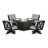 Braxton 5-Piece Deep Seating Swivel Conversation Set with Fire Pit Table-128126265-68603217