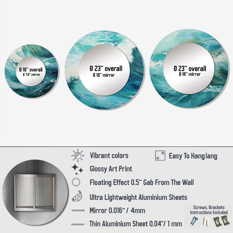 Devell Metal Round Mirror