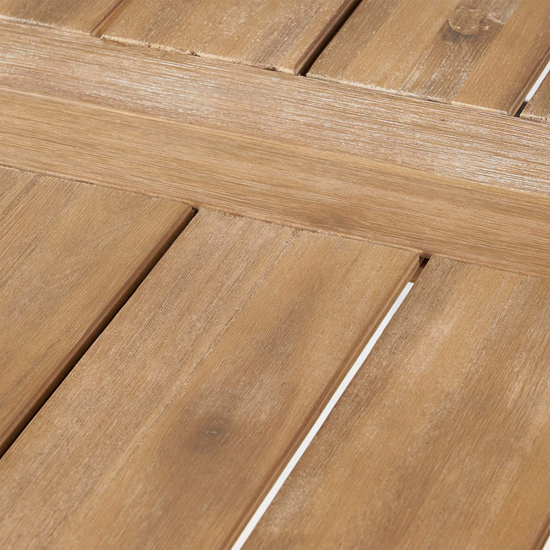 Table de salle à manger, panneau de lattes extérieur pour salle à manger d'extérieur naturelle et grise résistante aux intempéries