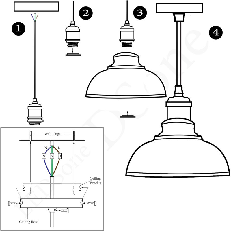 2 - Light Dome Pendant, Gray