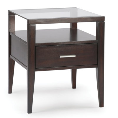 Baker Glass Top End Table