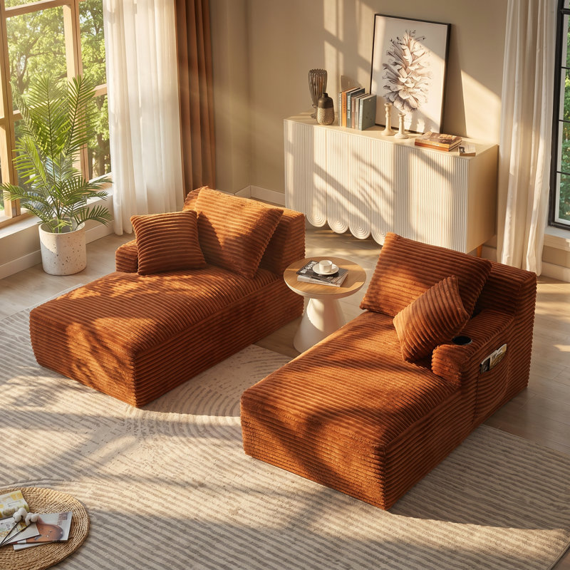Canapé-lit double en velours côtelé l 70,9 po x P 61,8 po Normicore