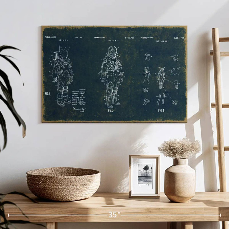 Space Suit Patent, 16" H x 24" W