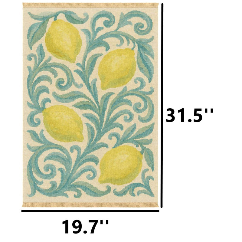 Coastal Citrus Scroll Kitchen Mat