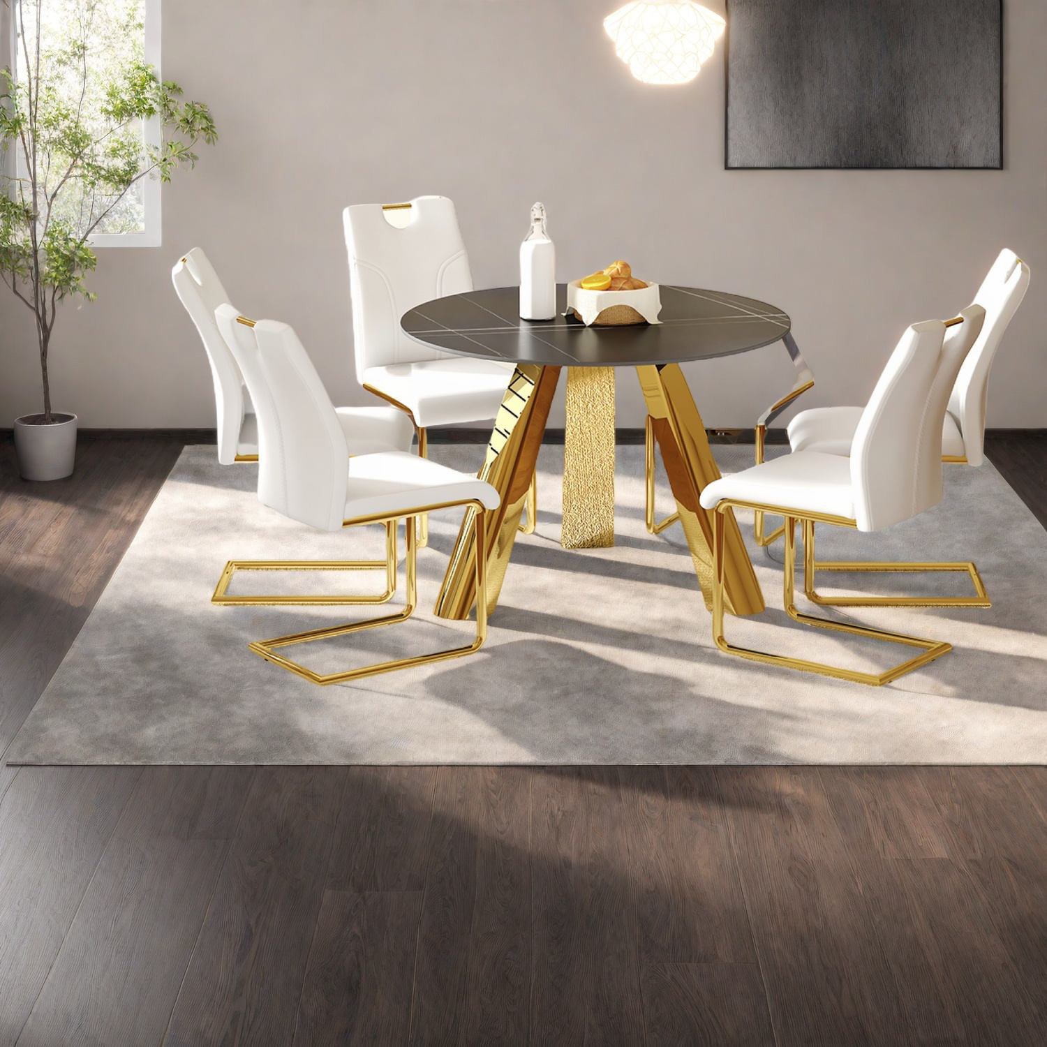 Wrought Studio™ Modern Dining Table Sets With Sintered Stone Top And ...