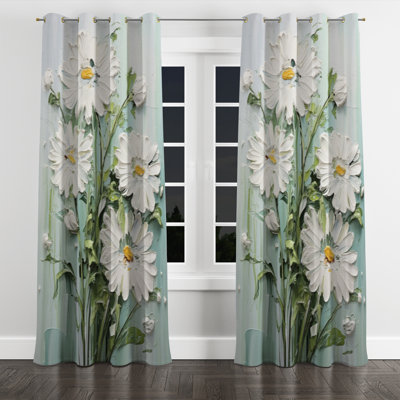 Aydrianna - Rideau à œillets Daisies - Velours obscurcissant - 1 panneau