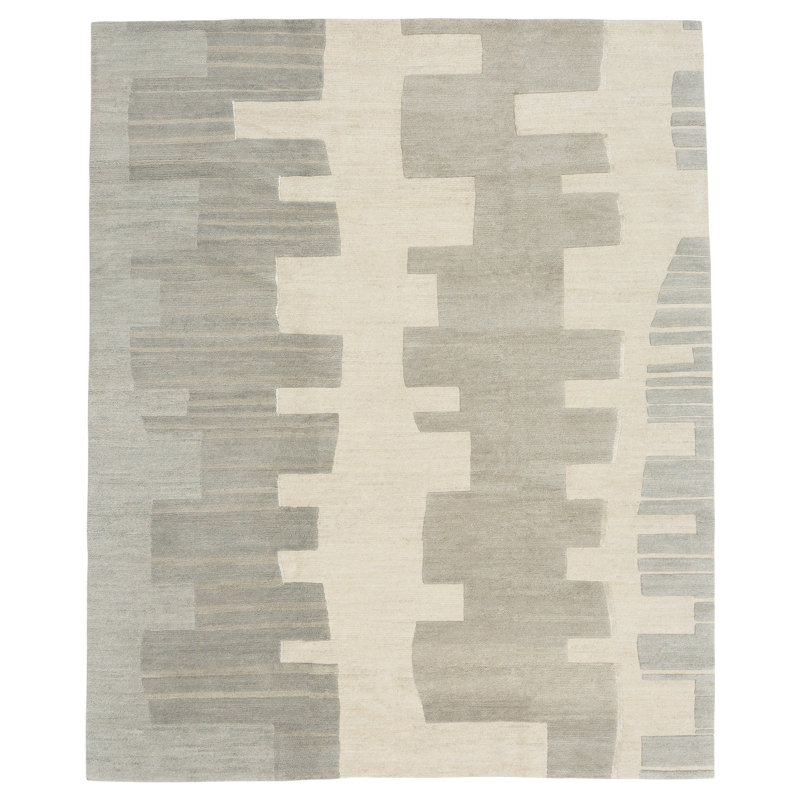 Bamboo Slat / Seagrass Geometric Area Rug, Rectangle 12' x 16'