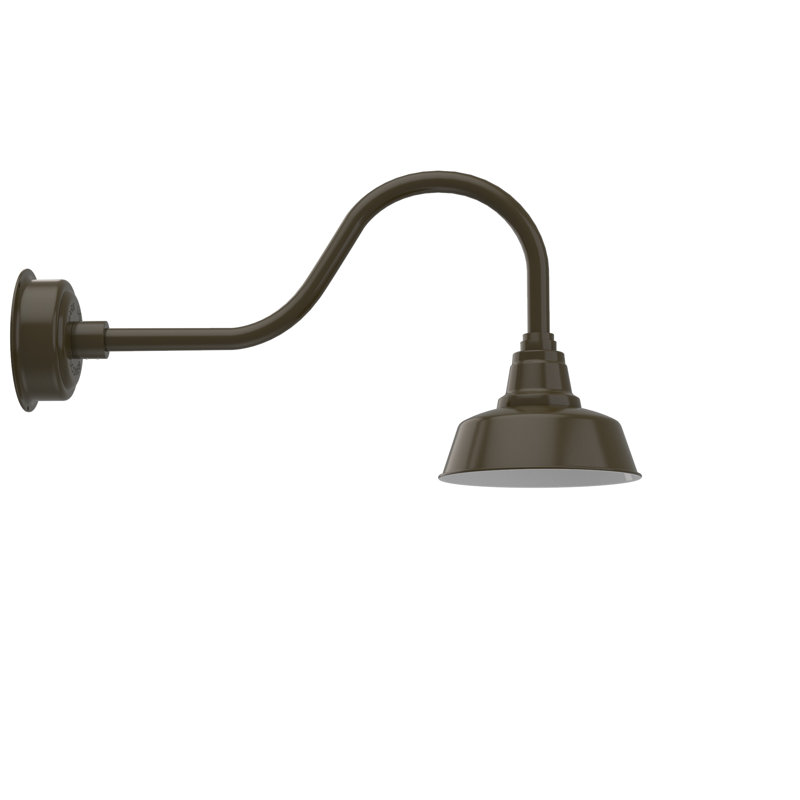 Luminaire de grange d'extérieur à DEL Vandervliet, H 16,38 po x l 10 po x P 28,75 po, Bronze acajou