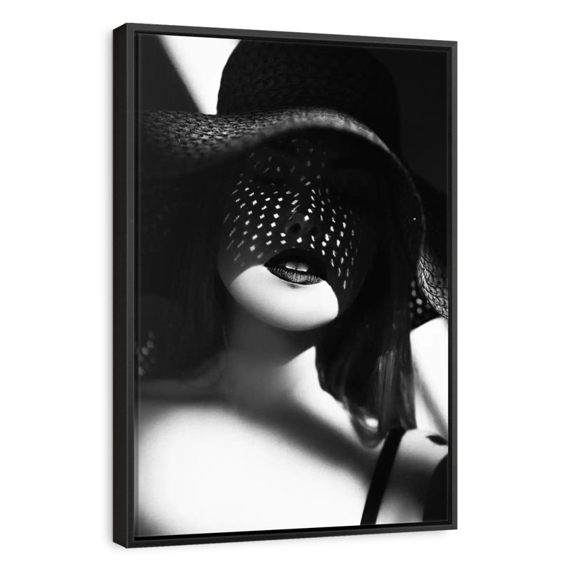 Pois blancs, Cadre flottant noir, 29 po x 43 po