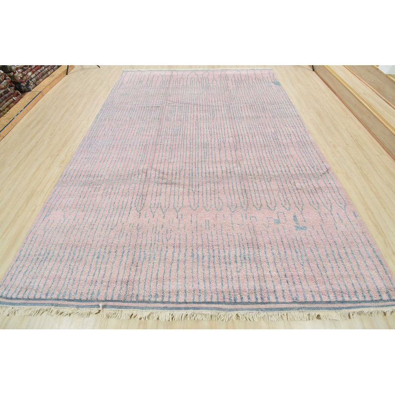 Tapis unique en laine noué à la main 9 pi 3 po x 12 pi 6 po nouvel âge Junah