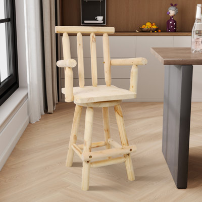 Solid Wood Swivel Counter & Bar Stool