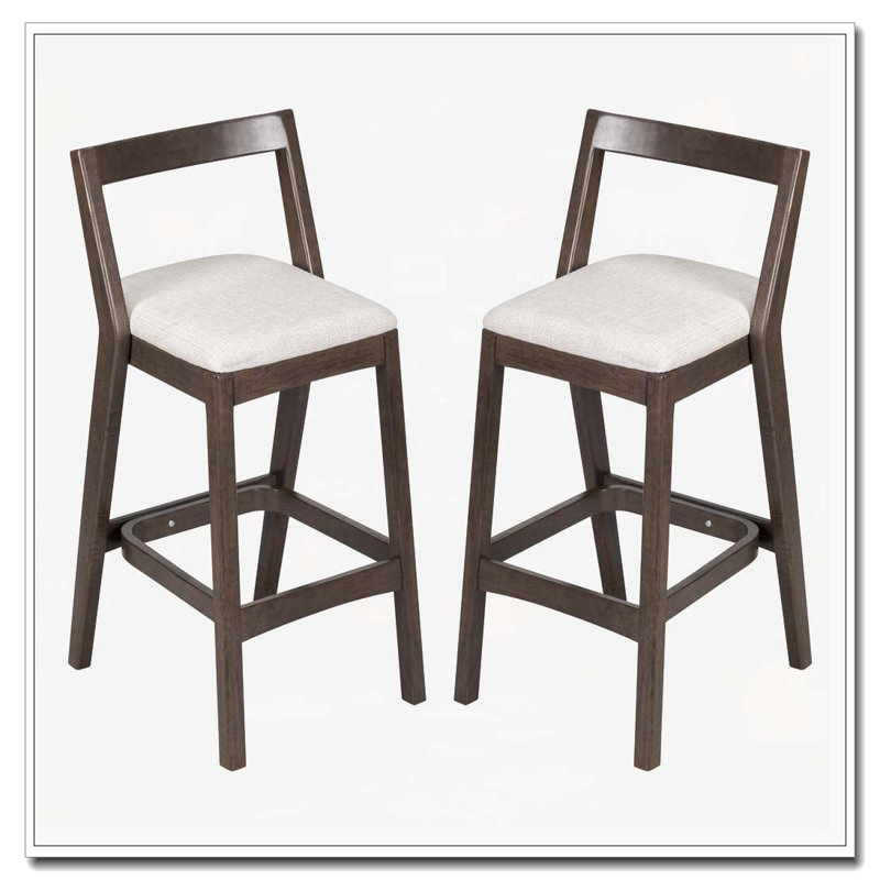 Tabouret en bois d'hévéa, Marron foncé