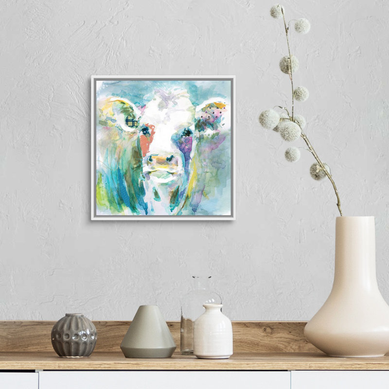«Playful Gracie», reproduction d'art sur toile, H 13,7 po x l 13,7 po x P 1,75 po, Cadre flottant blanc