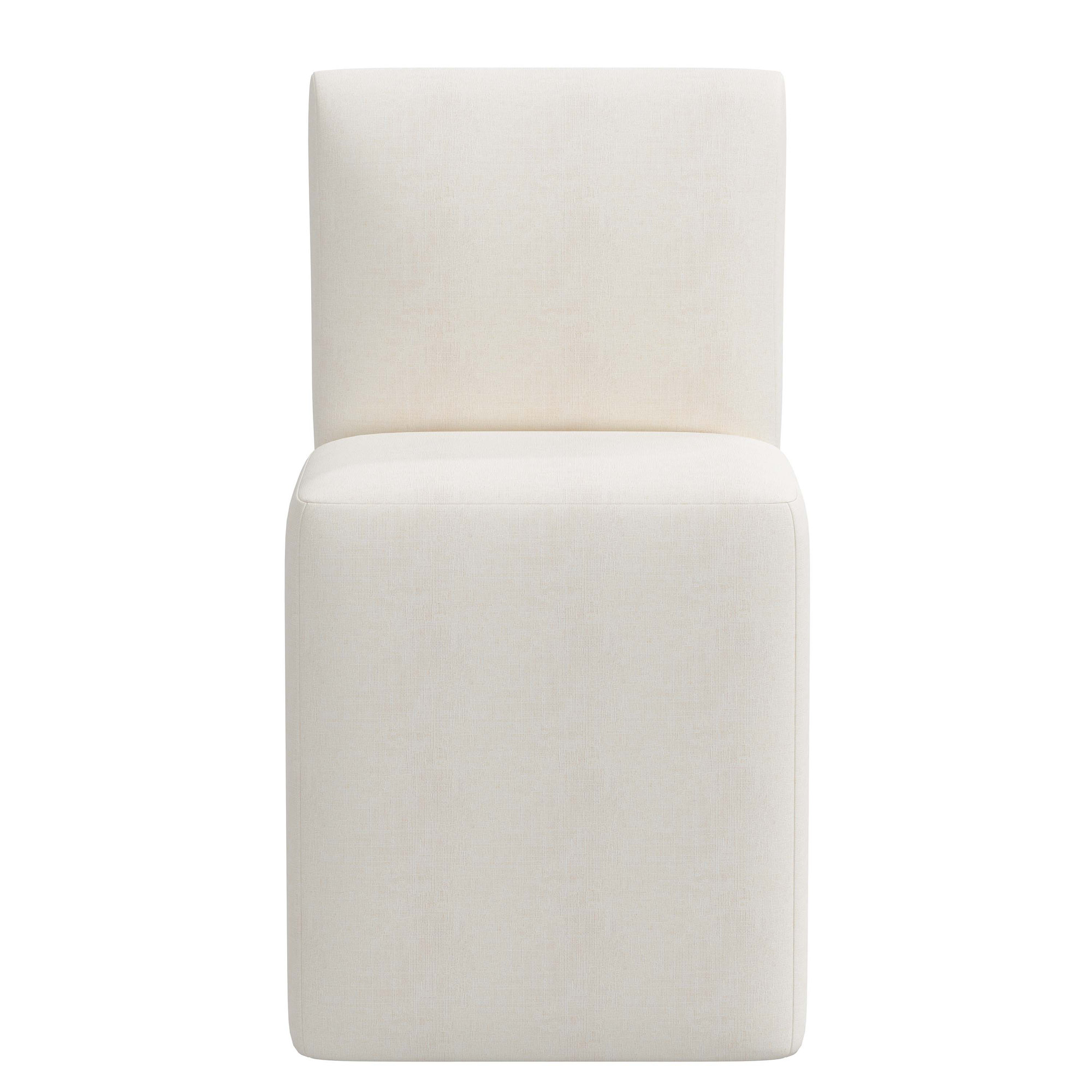 Mendy Upholstered Parsons Chair, Zuma White Textured Linen