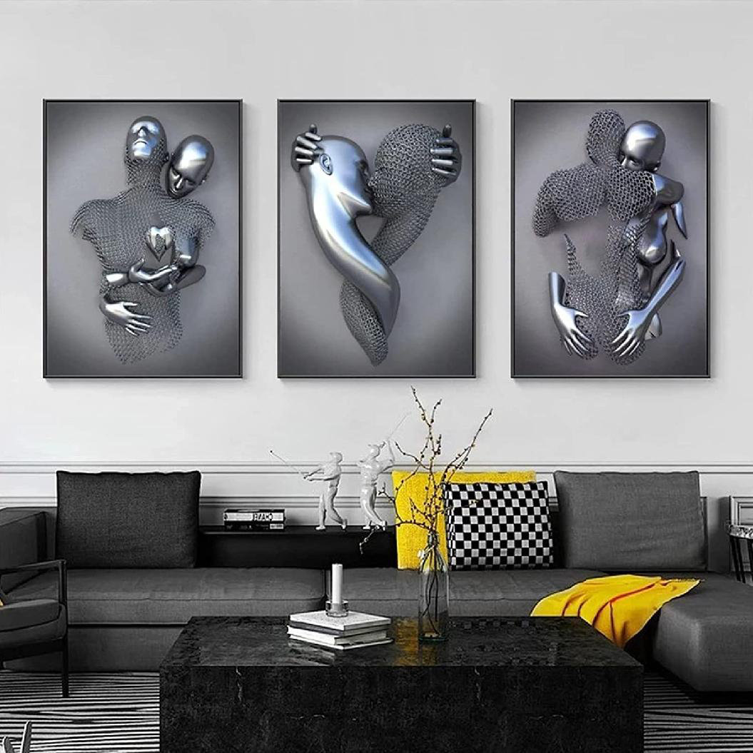 Mercer41 Embrace Lovers 3D Abstract On Metal Pieces Print Wayfair