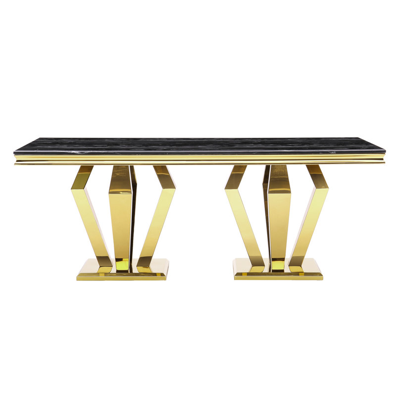 Luxury Dining Room Table, Black, Gold
