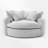 Upholstered Oversized Round Barrel Sofa Chair-1982638619