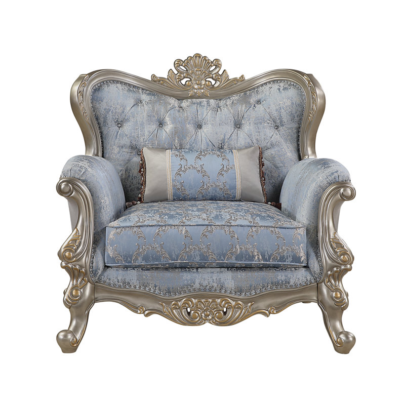 Monarch Chair in Blue and Champagne