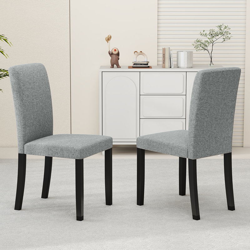 Dining Chair Set of 2 Mid-Century Modern Fabric Upholstered Parson Chairs, 2