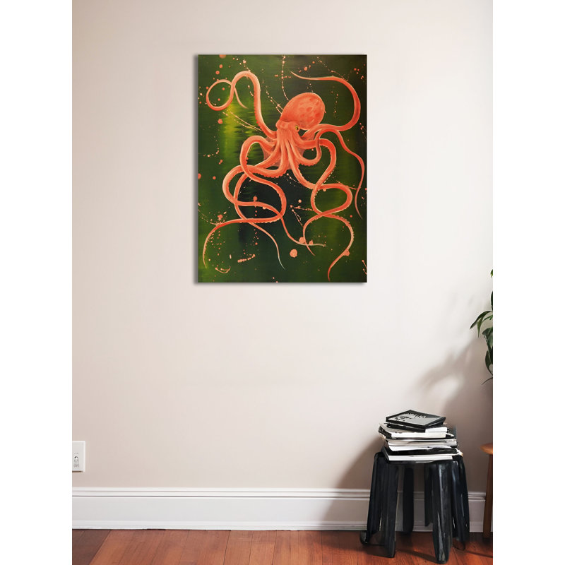 Pieuvre - reproduction sur toile, H 32 po x l 24 po