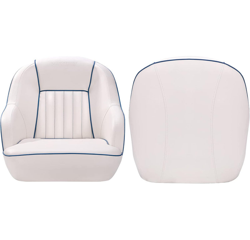 Captain Bucket Boat Seat, High Back Waterproof Pontoon Chair with Armrests for Fishing Boat